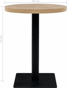 vidaXL Stolik bistro z MDF, stalowa podstawa, 60x75 cm, kolor dębu 6