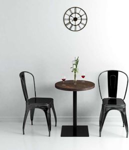 vidaXL Stolik bistro z MDF, stalowa podstawa, 60x75 cm, ciemny jesion 2