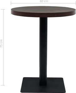 vidaXL Stolik bistro z MDF, stalowa podstawa, 60x75 cm, ciemny jesion 6