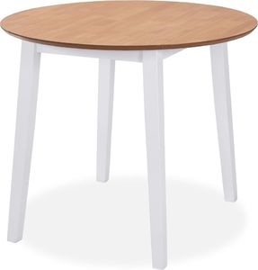 vidaXL Stół jadalniany ze składanym blatem, okrągły, MDF, biały 1