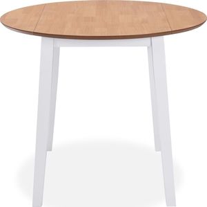 vidaXL Stół jadalniany ze składanym blatem, okrągły, MDF, biały 2