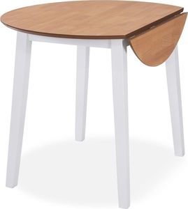 vidaXL Stół jadalniany ze składanym blatem, okrągły, MDF, biały 3