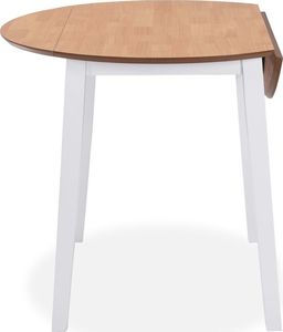 vidaXL Stół jadalniany ze składanym blatem, okrągły, MDF, biały 4