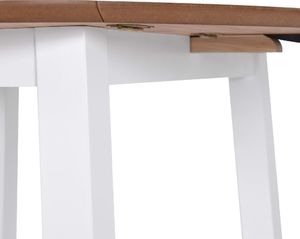 vidaXL Stół jadalniany ze składanym blatem, okrągły, MDF, biały 6