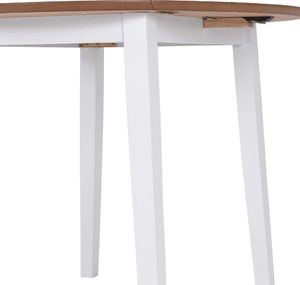 vidaXL Stół jadalniany ze składanym blatem, okrągły, MDF, biały 7
