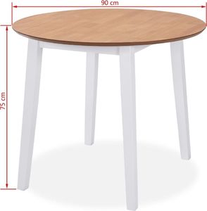 vidaXL Stół jadalniany ze składanym blatem, okrągły, MDF, biały 8