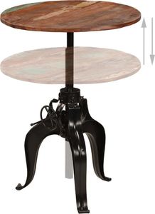 vidaXL Stolik barowy z litego drewna odzyskanego, 75x(76-110) cm 3