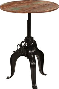 vidaXL Stolik barowy z litego drewna odzyskanego, 75x(76-110) cm 4