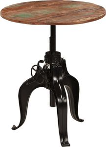vidaXL Stolik barowy z litego drewna odzyskanego, 75x(76-110) cm 5