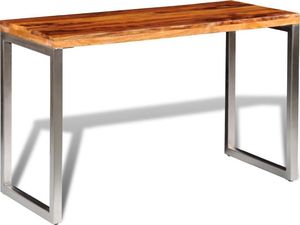 vidaXL Stół lub biurko z drewna sheesham z metalowymi nogami 2