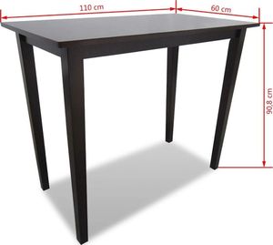 vidaXL Drewniany stolik barowy, brązowy 4