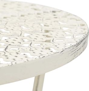 vidaXL Okrągły stolik bistro, styl vintage, metalowy, 40x70 cm, biały 3