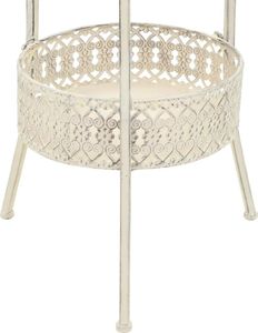 vidaXL Okrągły stolik bistro, styl vintage, metalowy, 40x70 cm, biały 5