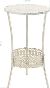vidaXL Okrągły stolik bistro, styl vintage, metalowy, 40x70 cm, biały 6
