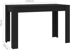 vidaXL Stół jadalniany, czarny, 120x60x76 cm, płyta wiórowa (800433) - 800433 6