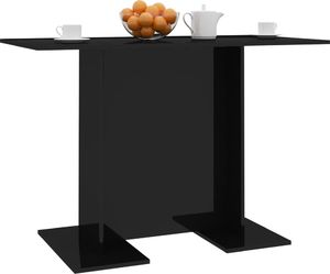 vidaXL Stół na wysoki połysk, czarny, 110 x 60 x 75 cm, płyta wiórowa 3