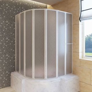 Parawan nawannowy vidaXL Kabina prysznicowa ścienna, parawan na wannę (140 x 168 cm), składana 1