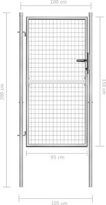 vidaXL Furtka ogrodowa, galwanizowana stal, 105x200 cm, srebrna 5