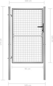 vidaXL Furtka ogrodowa, galwanizowana stal, 105x175 cm, srebrna 5