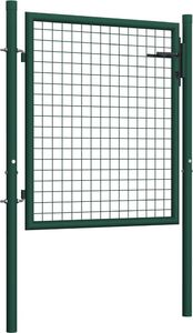 vidaXL Furtka ogrodzeniowa, stalowa, 100 x 125 cm, zielona 2