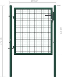 vidaXL Furtka ogrodzeniowa, stalowa, 100 x 125 cm, zielona 5