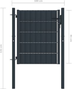 vidaXL Furtka ogrodzeniowa, stalowa, 100 x 81 cm, antracytowa 4