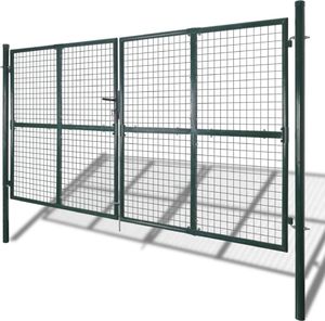 vidaXL Brama ogrodzeniowa podwójne drzwi stal malowana proszkowo 2