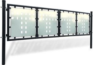 vidaXL Podwójna furtka ogrodzeniowa 300 x 125 cm, czarna 2