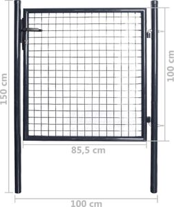vidaXL Brama ogrodowa z siatki, galwanizowana stal, 85,5x100 cm, szara 5