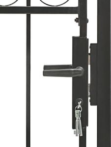 vidaXL Furtka ogrodzeniowa, zaokrąglona, 100x175 cm, czarna 4