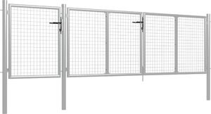 vidaXL Brama ogrodzeniowa, stal, 400 x 75 cm, srebrna 2