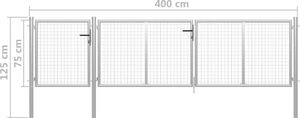 vidaXL Brama ogrodzeniowa, stal, 400 x 75 cm, srebrna 5