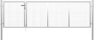 vidaXL Brama ogrodzeniowa, stalowa, 350 x 100 cm, srebrna 1