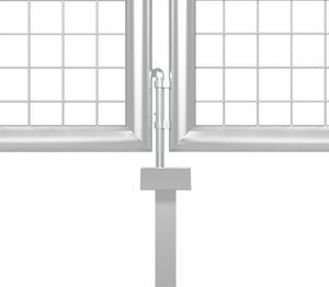 vidaXL Brama ogrodzeniowa, stalowa, 350 x 75 cm, srebrna 3