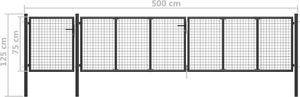 vidaXL Brama ogrodzeniowa, stal, 500 x 75 cm, antracytowa 5
