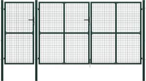 vidaXL Brama ogrodzeniowa, stalowa, 400x200 cm, zielona 1