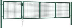 vidaXL Brama ogrodzeniowa, stalowa, 350 x 75 cm, zielona 2