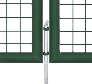 vidaXL Brama ogrodzeniowa, stalowa, 350 x 75 cm, zielona 4