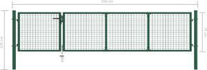 vidaXL Brama ogrodzeniowa, stalowa, 350 x 75 cm, zielona 6