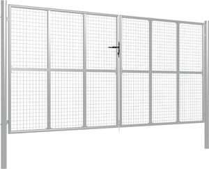 vidaXL Brama ogrodowa, galwanizowana stal, 415x225 cm, srebrna 2