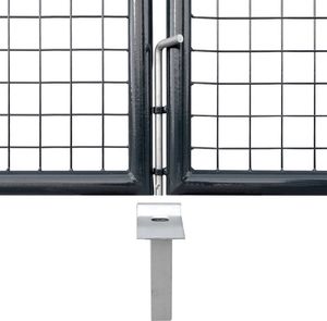 vidaXL Brama ogrodowa z siatki, galwanizowana stal, 400x175 cm, szara 4