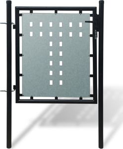 vidaXL Pojedyncza furtka ogrodzeniowa 100 x 150 cm, czarna 1