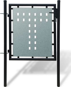 vidaXL Pojedyncza furtka ogrodzeniowa 100 x 125 cm, czarna 1