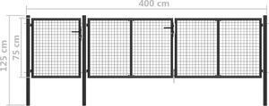 vidaXL Brama ogrodzeniowa, stal, 400 x 75 cm, antracytowa 5