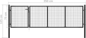 vidaXL Brama ogrodzeniowa, stalowa, 350 x 75 cm, antracytowa 5