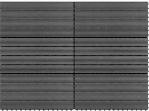 vidaXL Płytki tarasowe z WPC, 60x30 cm, 6 szt., 1 m, szare 1