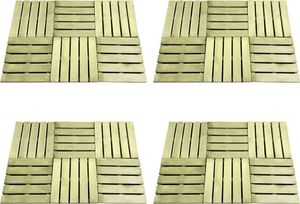 vidaXL Płytki tarasowe, 24 szt., 50 x 50 cm, drewno FSC, zielone 1