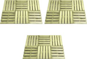 vidaXL Płytki tarasowe, 18 szt., 50 x 50 cm, drewno FSC, zielone 1
