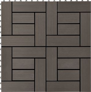 vidaXL Płytki tarasowe, 22 szt., 30 x 30 cm, 2 m, WPC, ciemnobrązowe 1