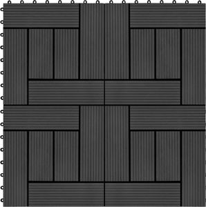 vidaXL Płytki tarasowe, 22 szt., 30 x 30 cm, 2 m, WPC, czarne 1